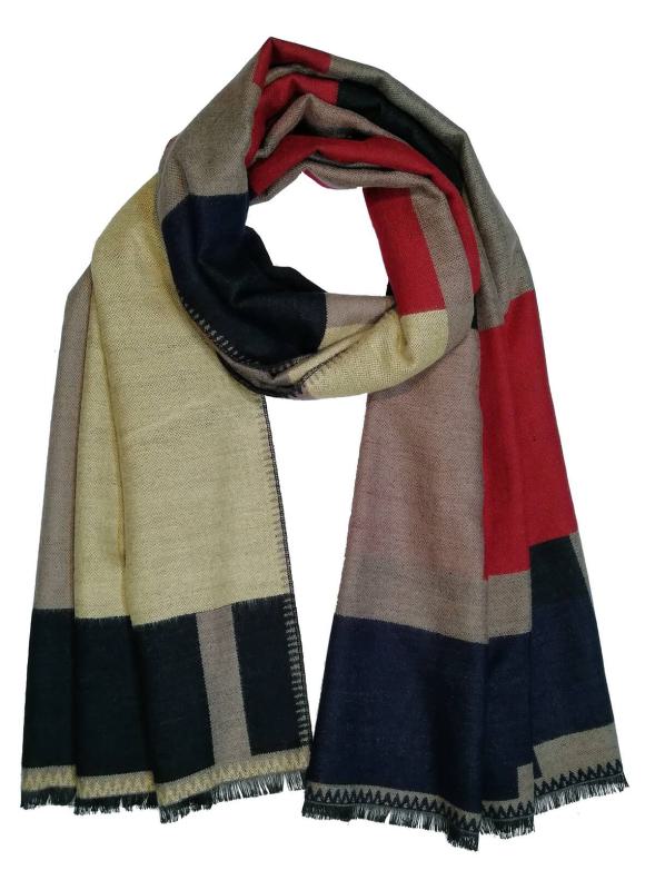 Scarf Shawl Viscos fleecy Beige Black Red Navy Braun